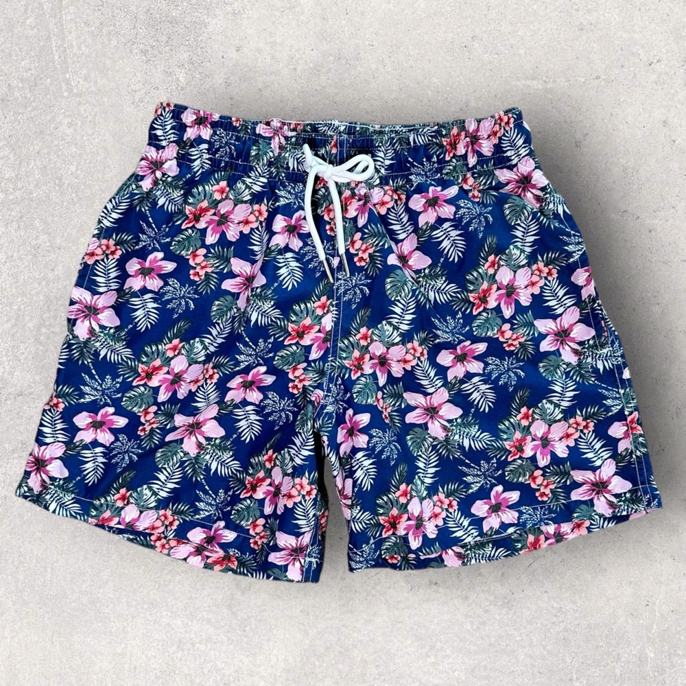SLATE & STONE Blue Cabo Floral Swim Shorts